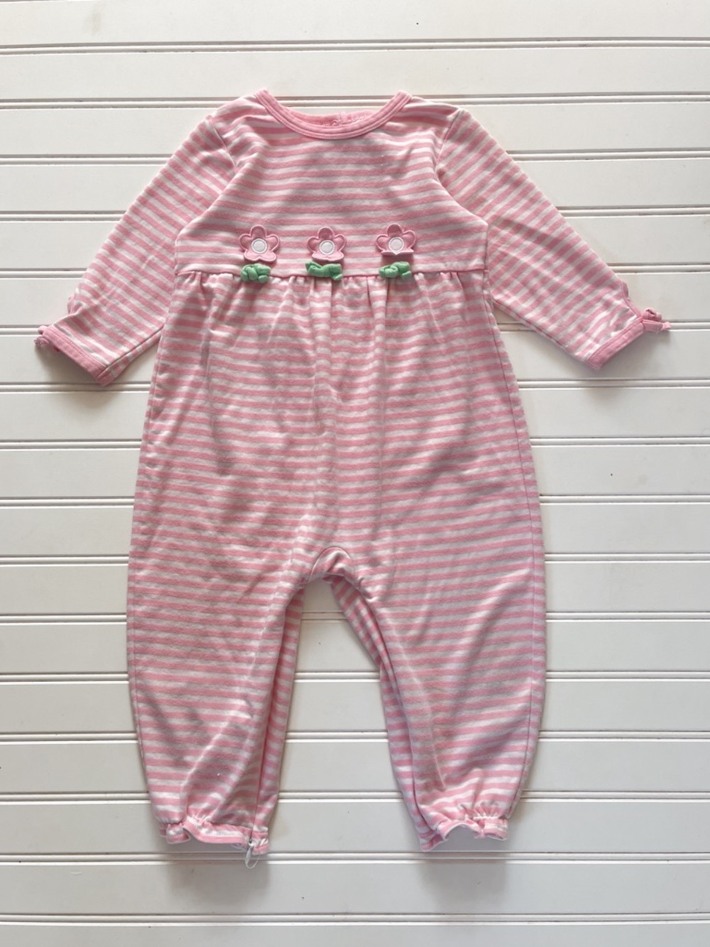 FLORENCE EISEMAN VGUC Floral Appliqué Bubble Romper